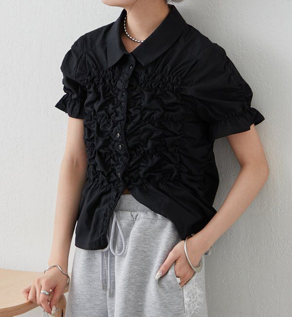  「シャーリングシェイプシャツ」|シャツ・ブラウス|