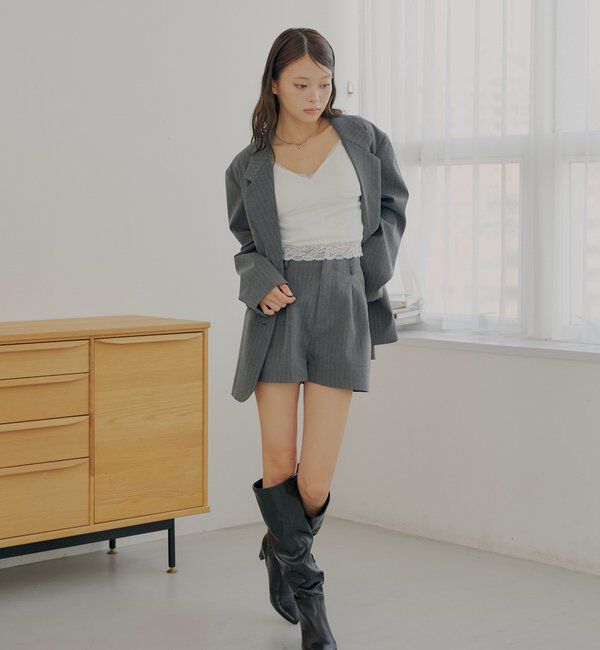  「フロントタックショートパンツ」|チノ|