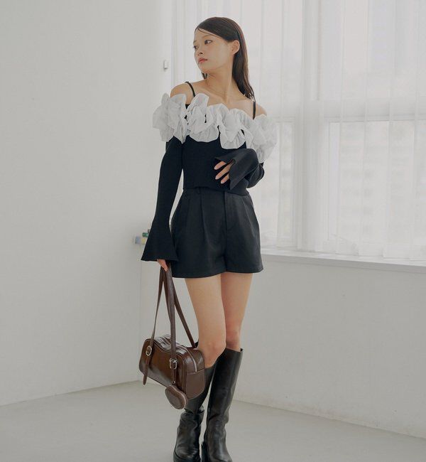  「フロントタックショートパンツ」|チノ|