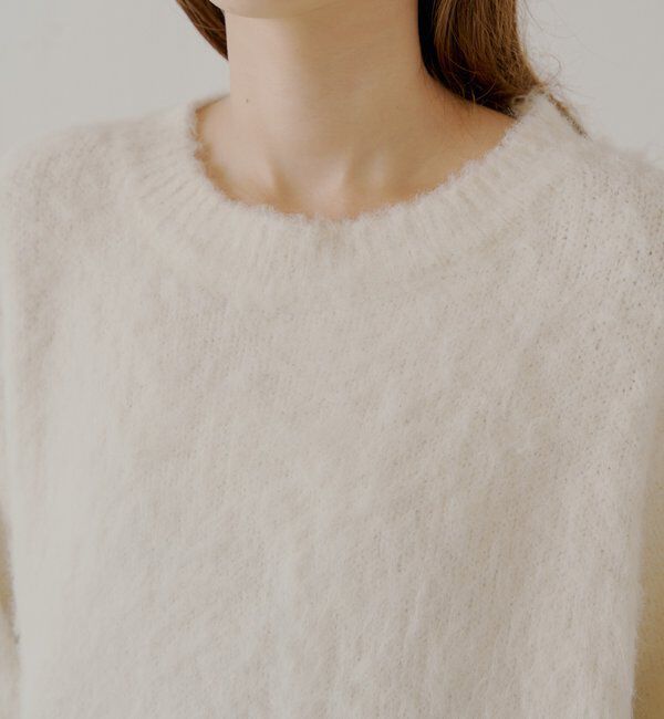  「2wayバックオープンベロアリボンルーズニット」|ニット・セーター|