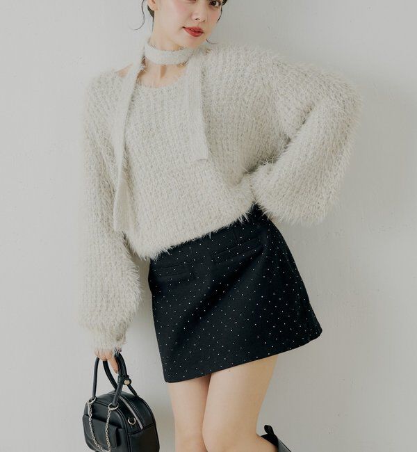  「ランダムチュールフレアスカート」|スカート|