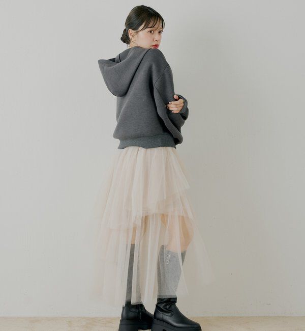  「ランダムチュールフレアスカート」|スカート|