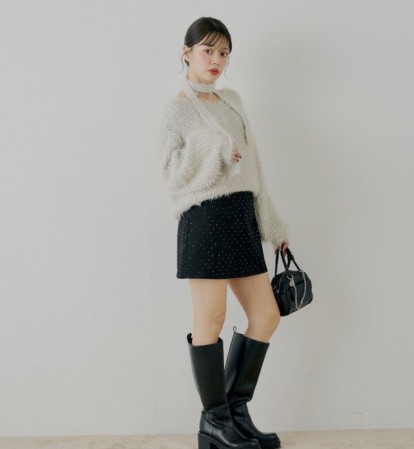  「ランダムチュールフレアスカート」|スカート|