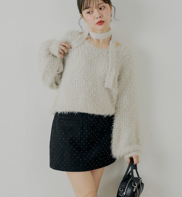  「ランダムチュールフレアスカート」|スカート|