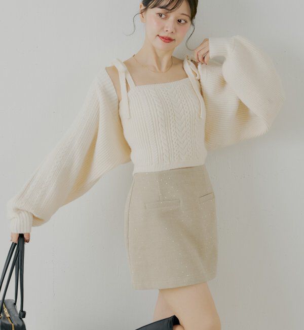  「ランダムチュールフレアスカート」|スカート|