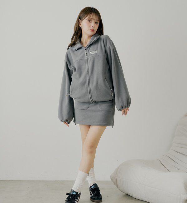  「【セットアップ対応】フリース台形ミニスカート」|スカート|