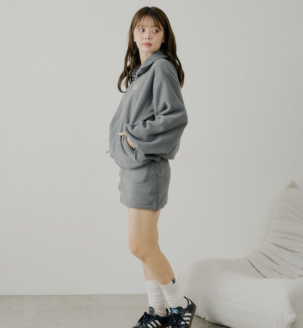  「【セットアップ対応】フリース台形ミニスカート」|スカート|