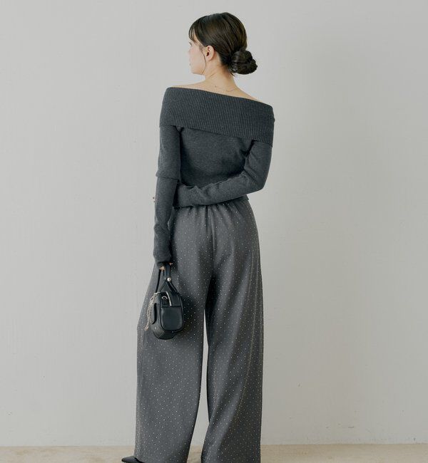  「フロントボタンオフショルニット」|ニット・セーター|