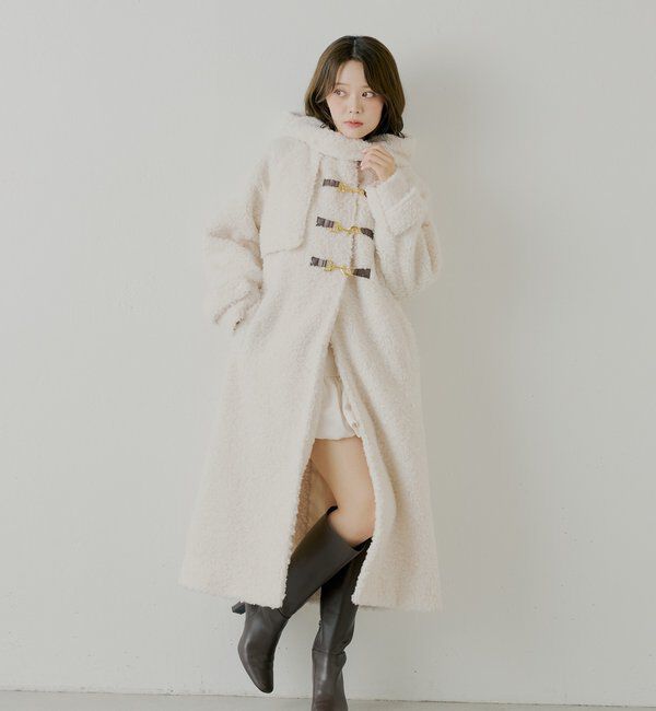  「【SALON by Chico】ショートボアフードロングダッフルコート」|その他|