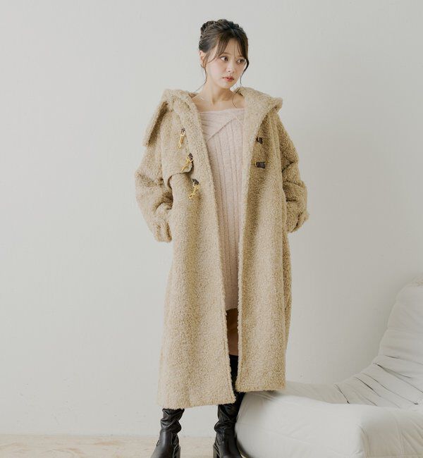  「【SALON by Chico】ショートボアフードロングダッフルコート」|その他|