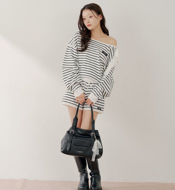  「【セットアップ対応】ワンショルボーダーニット」|ニット・セーター|