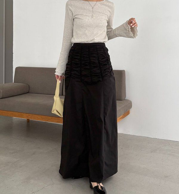  「ラインギャザースカート」|スカート|