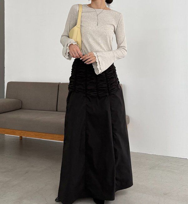  「ラインギャザースカート」|スカート|