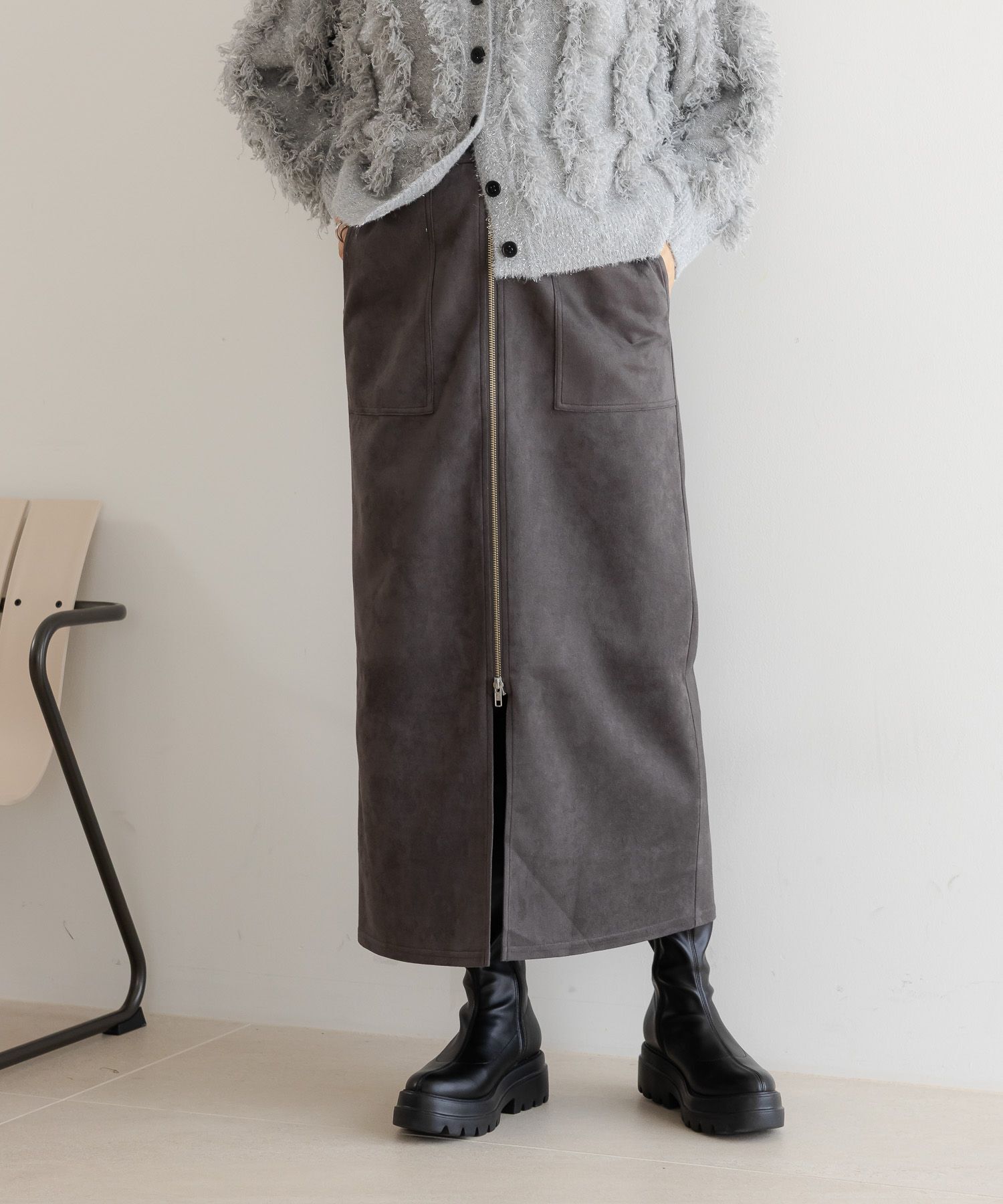 LOWRYS FARM「アソートＺＩＰタイトスカート」|スカート|GRY8