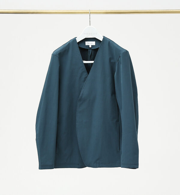 ABAHOUSE「【セットアップ対応】ハンティング ノーカラー カーディガン/ジャケット」|ノーカラージャケット|ブルー