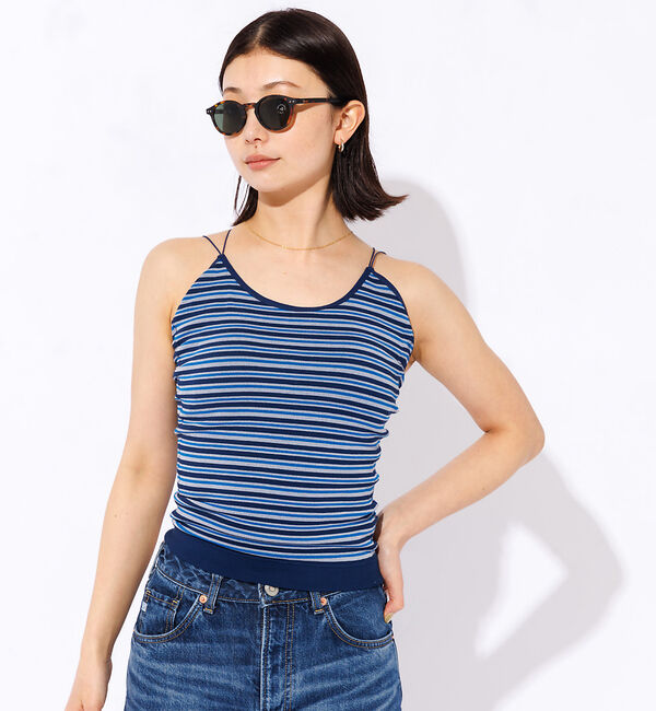 Rouge vif「【FRUIT OF THE LOOM】カップ付き丸編みキャミソール / 無地 /」|キャミソール|ブルー系その他1