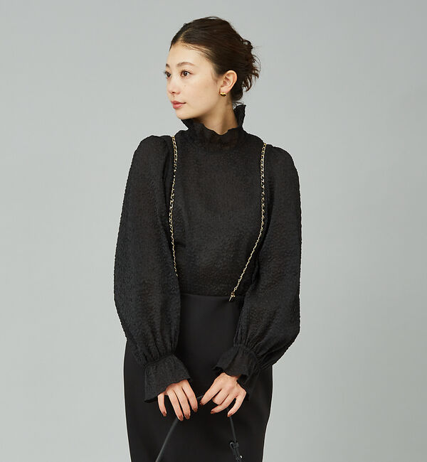 Rouge vif「ハイネックフリルシアーブラウス」|シャツ・ブラウス|