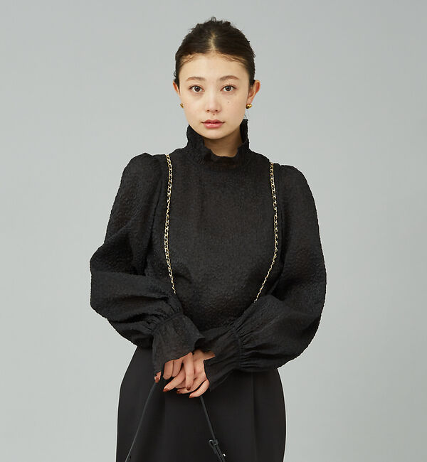 Rouge vif「ハイネックフリルシアーブラウス」|シャツ・ブラウス|