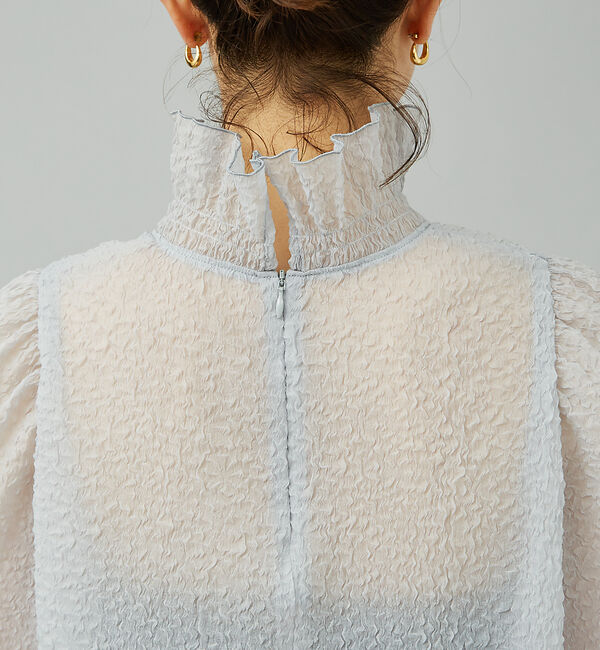 Rouge vif「ハイネックフリルシアーブラウス」|シャツ・ブラウス|