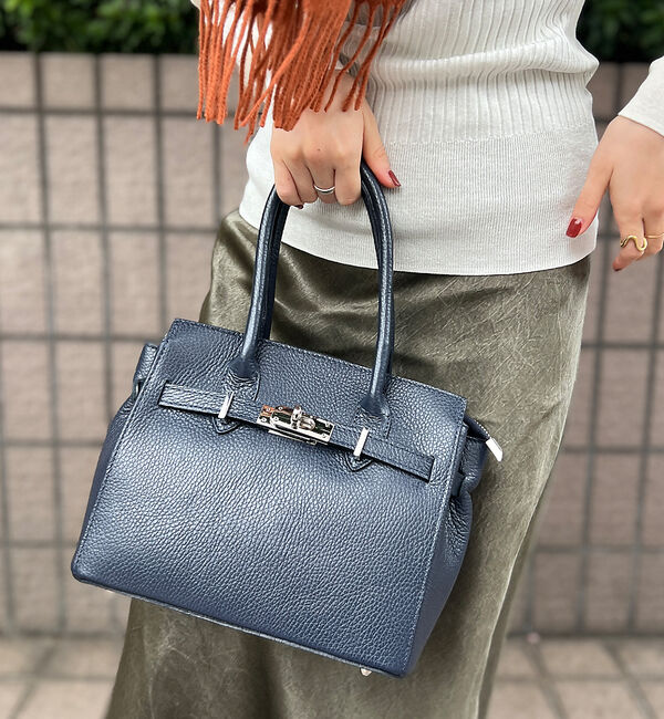 Rouge vif「【追加2】【AULENTTI/オウレンティ】レザーベルト付ミディトートバッグ」|ショルダー・メッセンジャー|