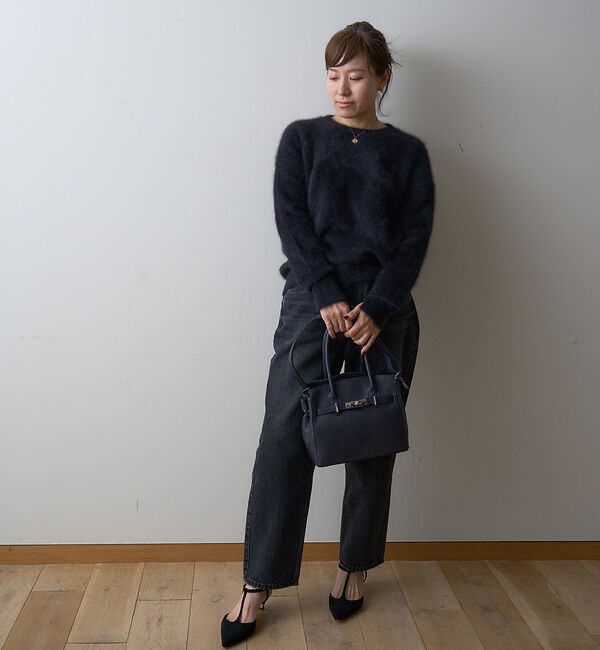 Rouge vif「【追加2】【AULENTTI/オウレンティ】レザーベルト付ミディトートバッグ」|ショルダー・メッセンジャー|