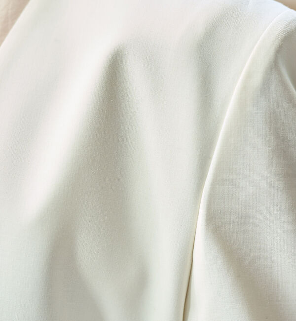 Rouge vif「ノーカラースリットスリーブジャケット」|ノーカラージャケット|