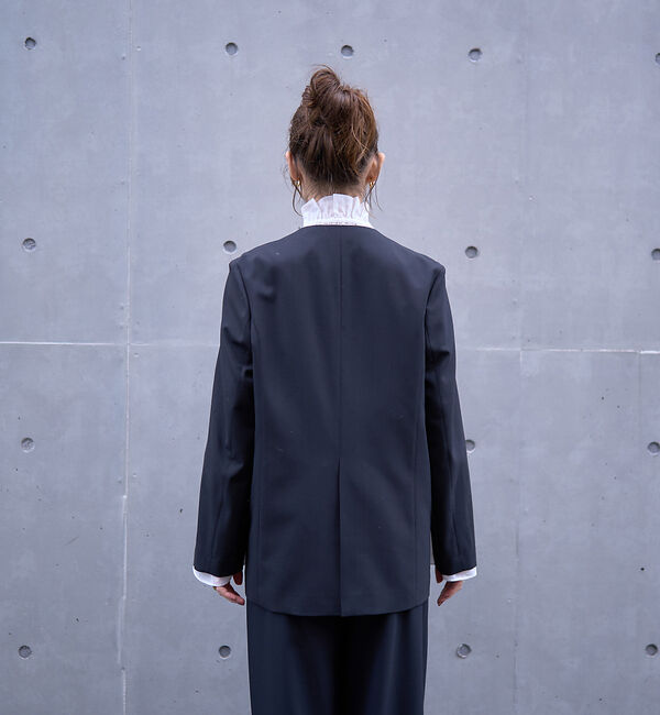 Rouge vif「ノーカラースリットスリーブジャケット」|ノーカラージャケット|