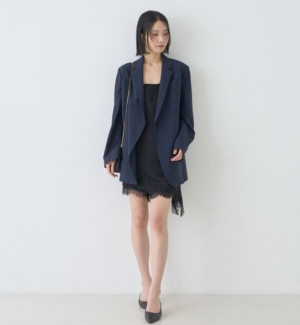 Rouge vif「【セットアップ対応】レースサテンアシンメトリーキャミソール」|キャミソール|