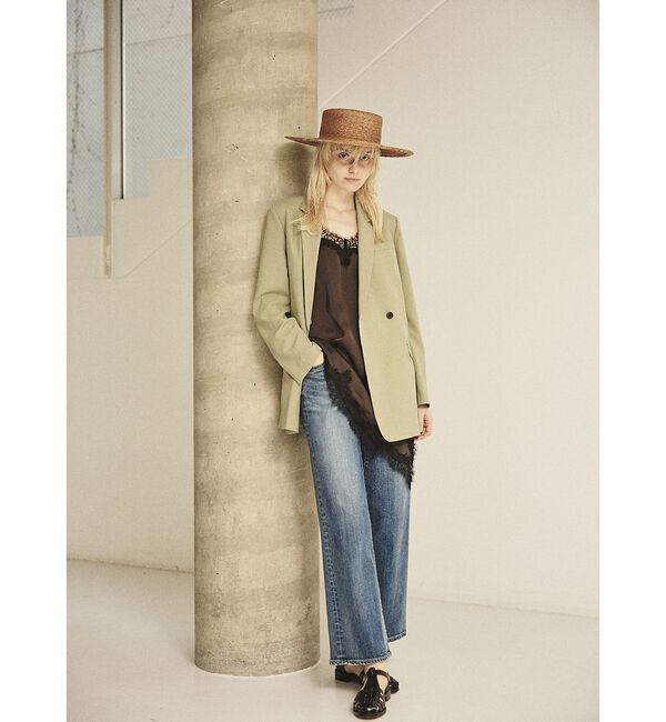 Rouge vif「【セットアップ対応】レースサテンアシンメトリーキャミソール」|キャミソール|