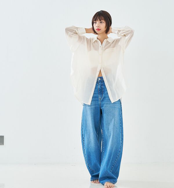 abahouse mavie「【GISELe 4月号掲載】ウォッシュドバレルジーンズ」|デニム|