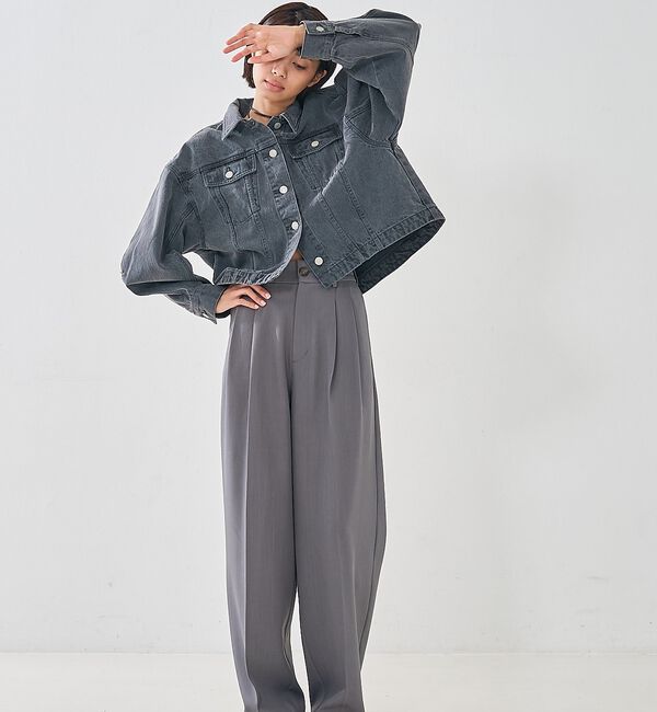 abahouse mavie「【オリジナル】デニムショートジャケット/バルーン袖/長袖/羽織/春服」|その他|