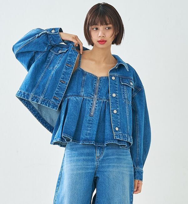 abahouse mavie「【オリジナル】デニムショートジャケット/バルーン袖/長袖/羽織/春服」|その他|
