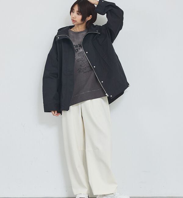 abahouse mavie「【ミドル丈】フーデッドブルゾン/春服/マウンテンパーカー/通勤/羽織り」|ブルゾン・スタジャン|