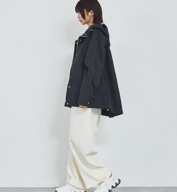 abahouse mavie「【ミドル丈】フーデッドブルゾン/春服/マウンテンパーカー/通勤/羽織り」|ブルゾン・スタジャン|