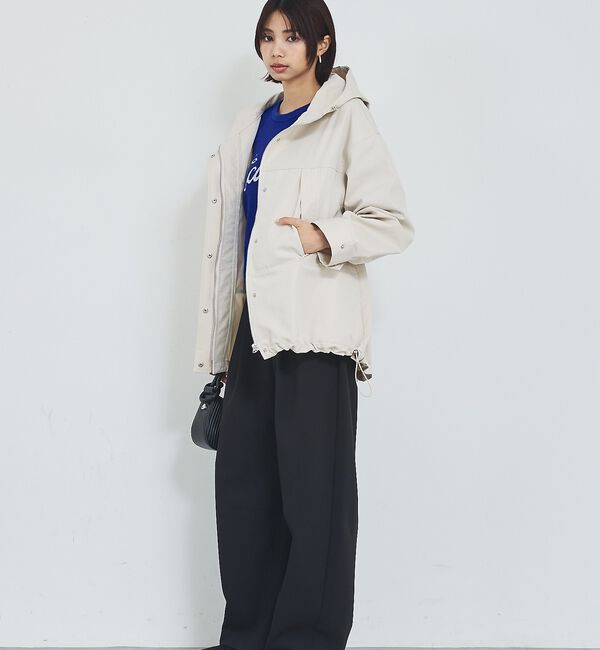 abahouse mavie「【ミドル丈】フーデッドブルゾン/春服/マウンテンパーカー/通勤/羽織り」|ブルゾン・スタジャン|
