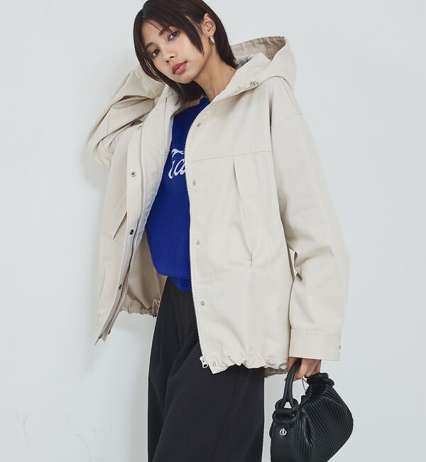 abahouse mavie「【ミドル丈】フーデッドブルゾン/春服/マウンテンパーカー/通勤/羽織り」|ブルゾン・スタジャン|