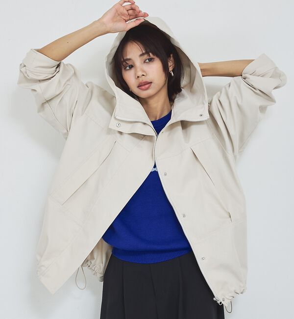 abahouse mavie「【ミドル丈】フーデッドブルゾン/春服/マウンテンパーカー/通勤/羽織り」|ブルゾン・スタジャン|