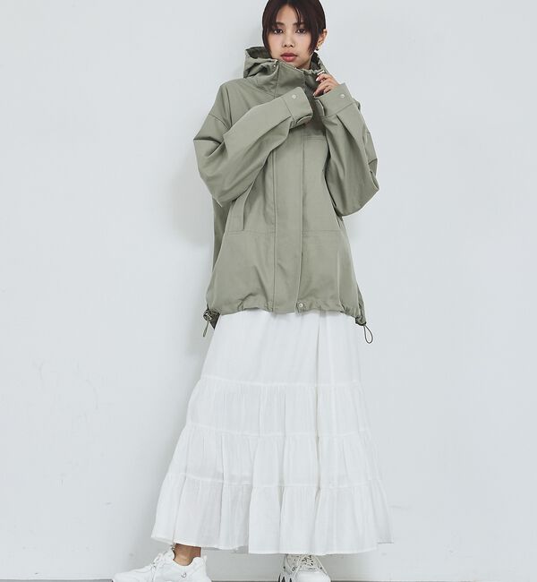 abahouse mavie「【ミドル丈】フーデッドブルゾン/春服/マウンテンパーカー/通勤/羽織り」|ブルゾン・スタジャン|