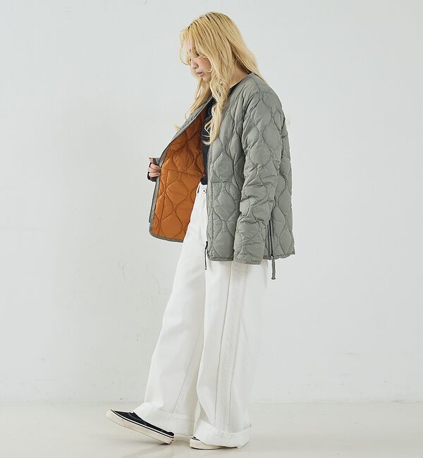 NOMINE「【TAION】ミリタリー Vネック Wジップ ダウンジャケット / ブルゾン」|ダウン|