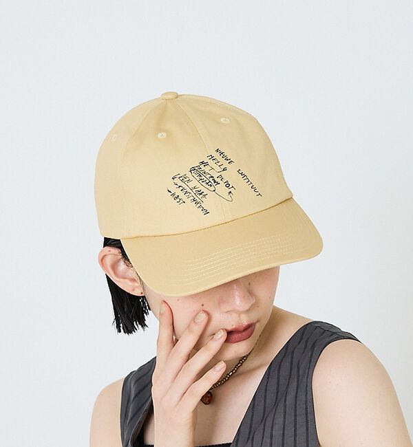 NOMINE「【LY】Letter cap　レトロ 刺繍 ロゴ キャップ」|その他|イエロー
