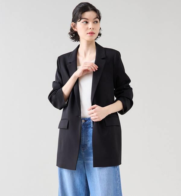 TIARA「リラックステーラードジャケット（セットアップ可）」|テーラードジャケット|ブラック