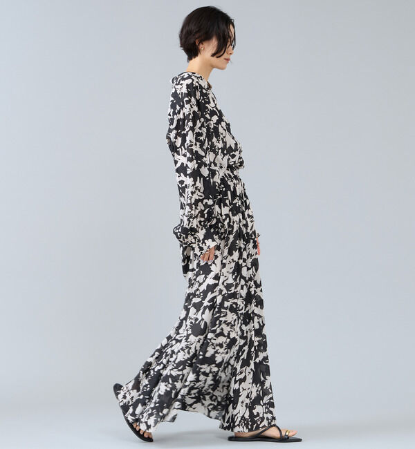 Liesse「強撚割繊フラワープリントシャツブラウス」|シャツ・ブラウス|