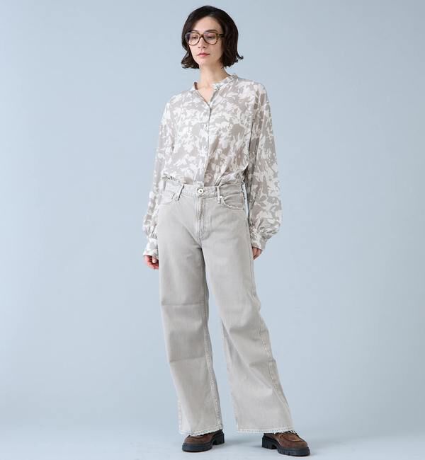 Liesse「強撚割繊フラワープリントシャツブラウス」|シャツ・ブラウス|