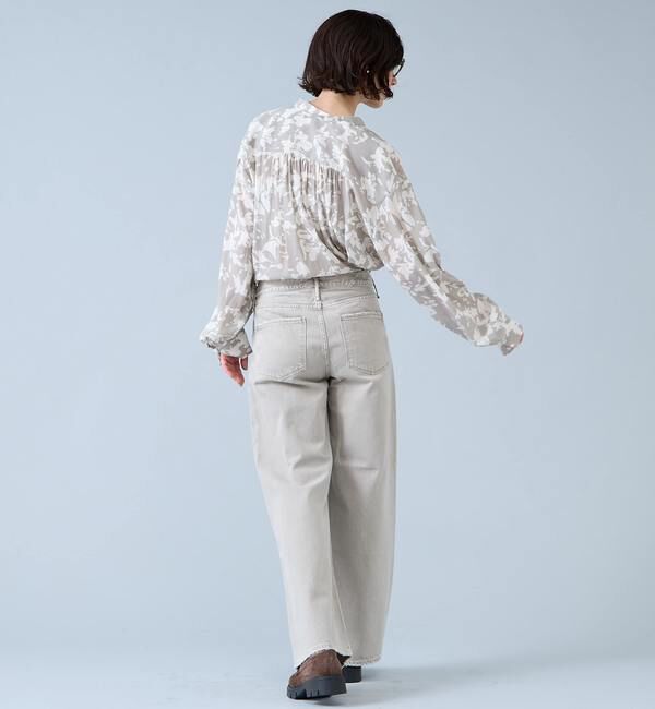 Liesse「強撚割繊フラワープリントシャツブラウス」|シャツ・ブラウス|