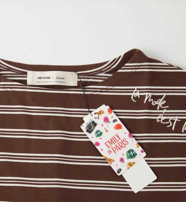 Liesse「《コラボ》Emily in Paris　ボーダーカットソー」|Tシャツ・カットソー|