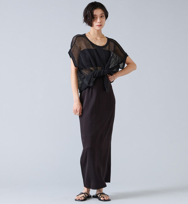 Liesse「ジョーゼットナロースカート」|スカート|ブラック