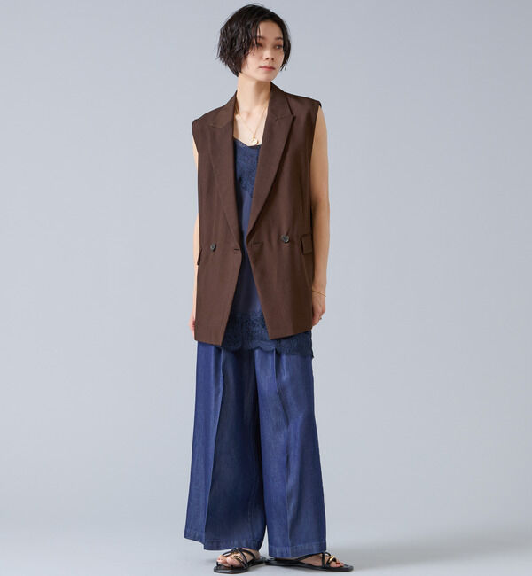 Liesse「6オンステンセルデニムバギーパンツ」|デニム|