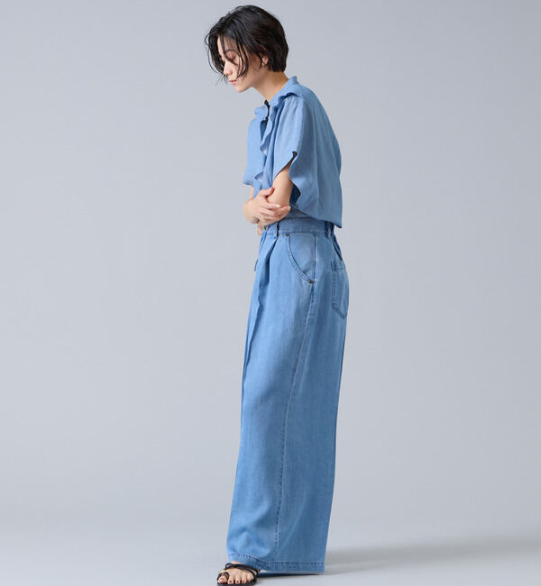 Liesse「6オンステンセルデニムバギーパンツ」|デニム|