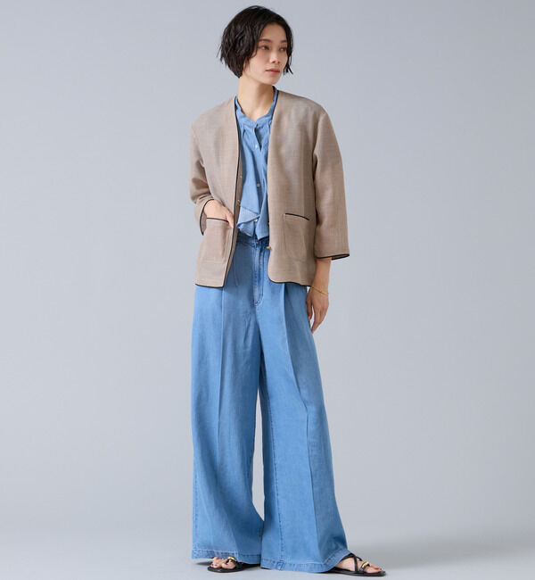 Liesse「6オンステンセルデニムバギーパンツ」|デニム|