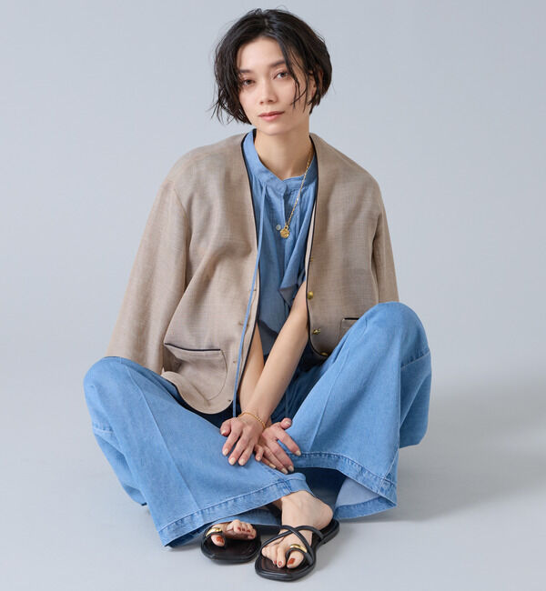 Liesse「6オンステンセルデニムバギーパンツ」|デニム|